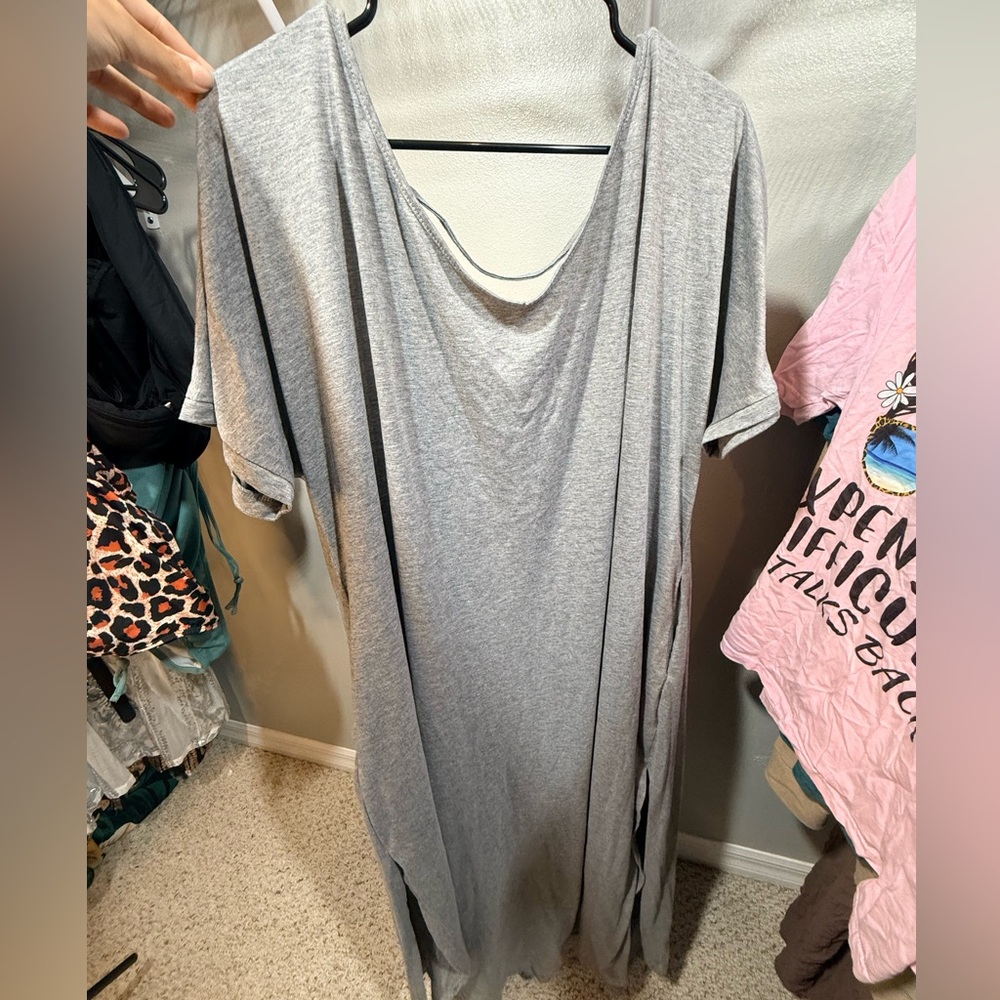 ⚡️ Nemidor Gray Maxi Dress Size 22 Plus Size V Neck Flowy Casual Dress